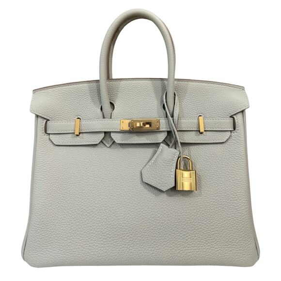 Hermes Birkin 25 Gris Perle Pearl Gray Togo Leather Gold Hardware Handbag - Picture 1 of 10